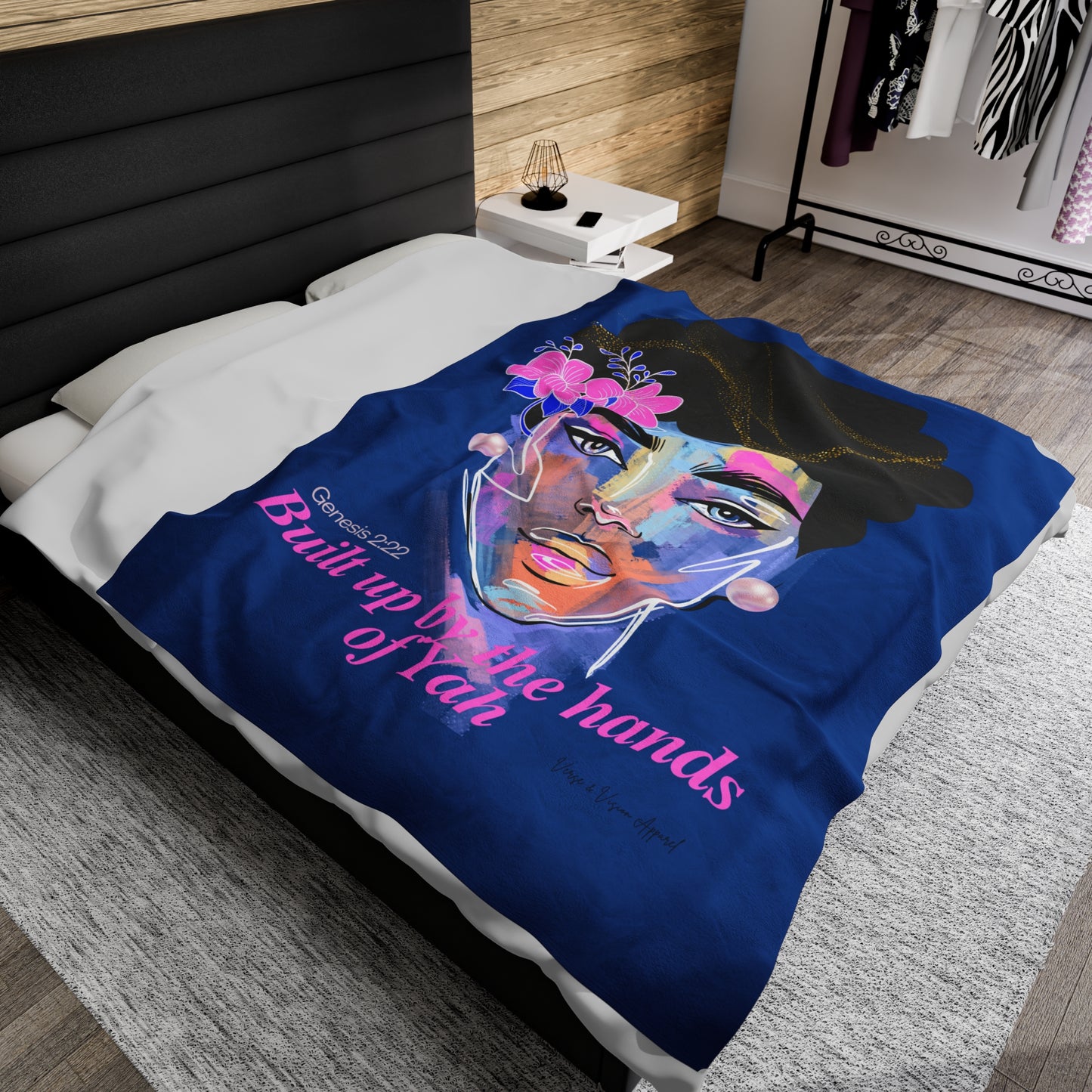 "Built up by the hands of Yah" Velveteen Plush Blanket