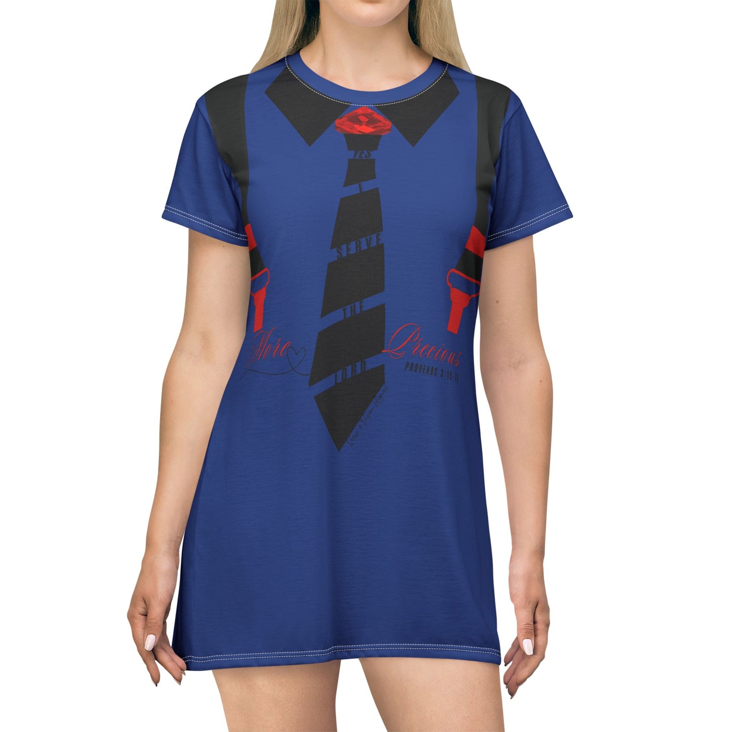 "Ruby, More Precious": T-Shirt Dress (AOP)
