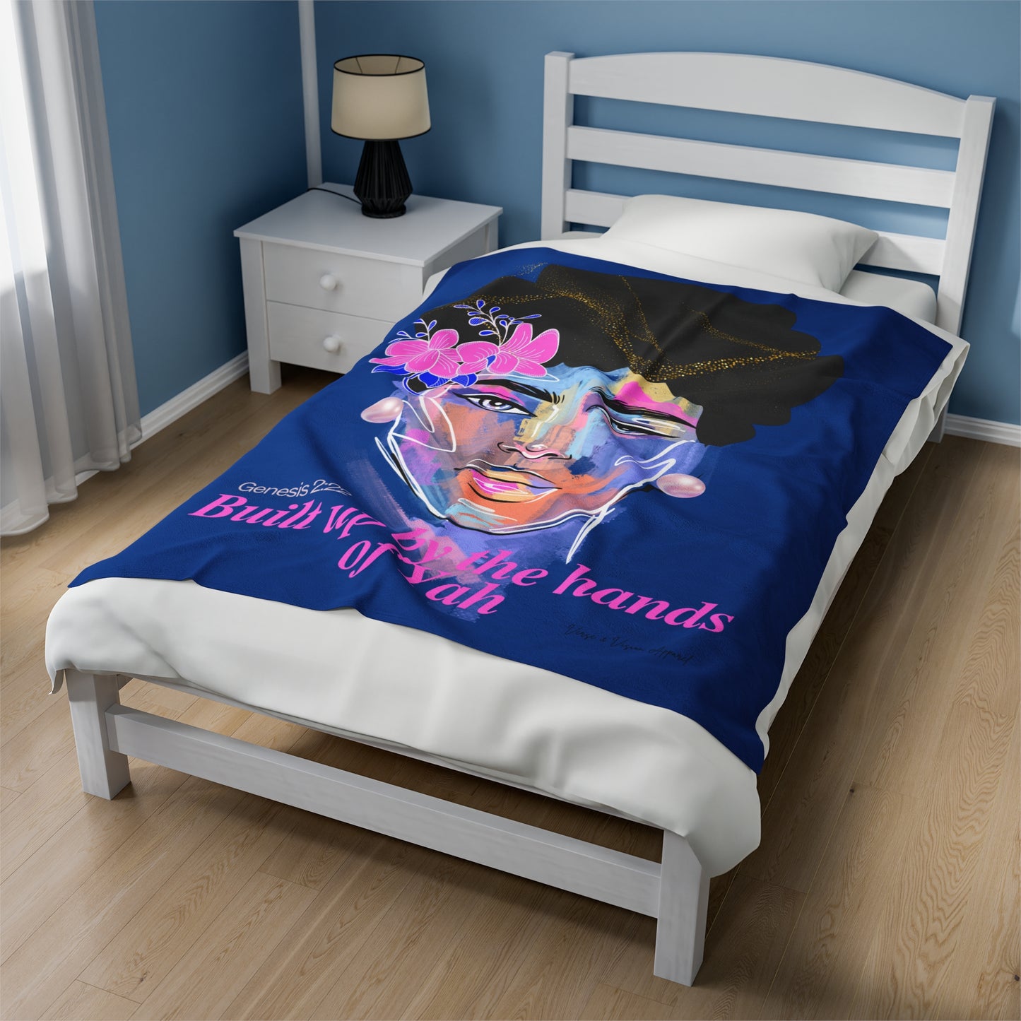 "Built up by the hands of Yah" Velveteen Plush Blanket